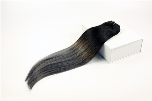 Remy hair clip in extensions with lace  JF005